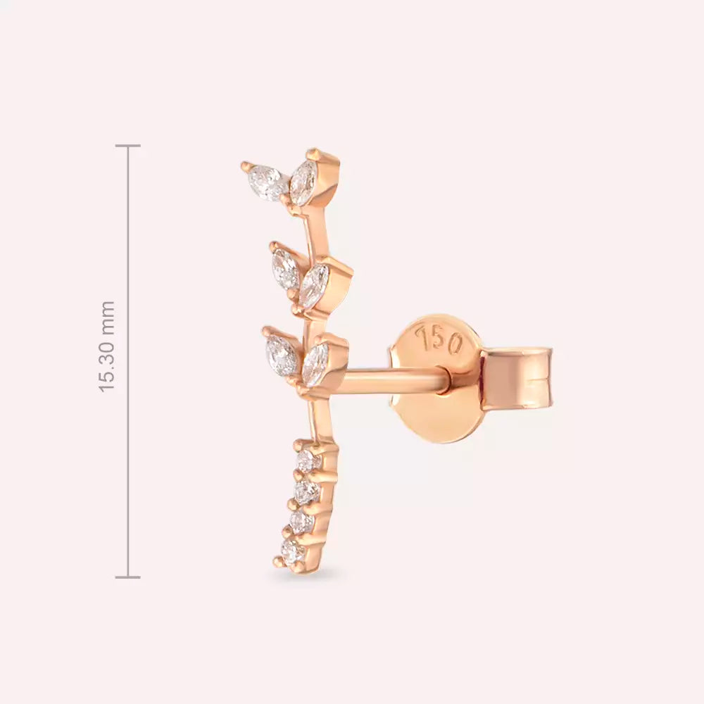 Ravina Diamond Rose Gold Single Earring