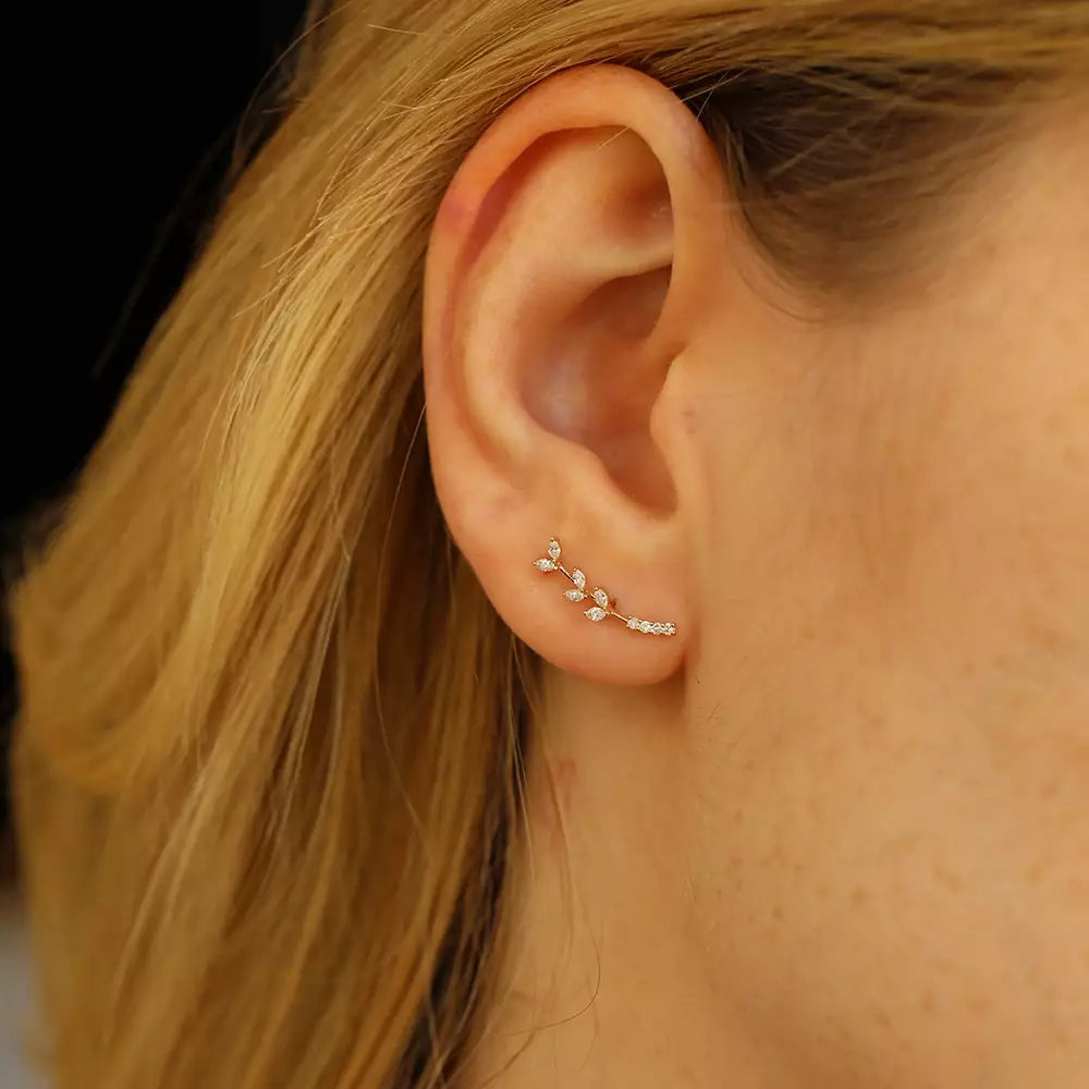 Ravina Diamond Rose Gold Single Earring