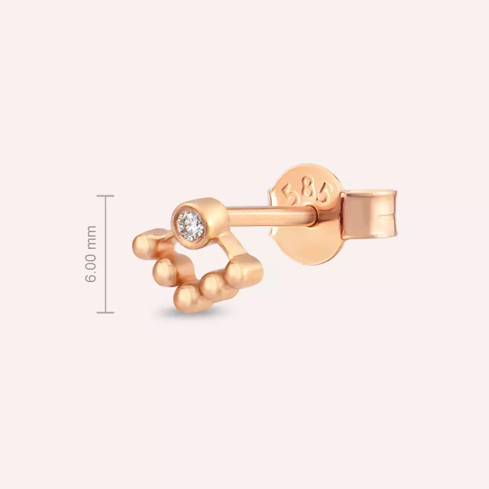 Ray Diamond-Encrusted Rose Gold Single Earring