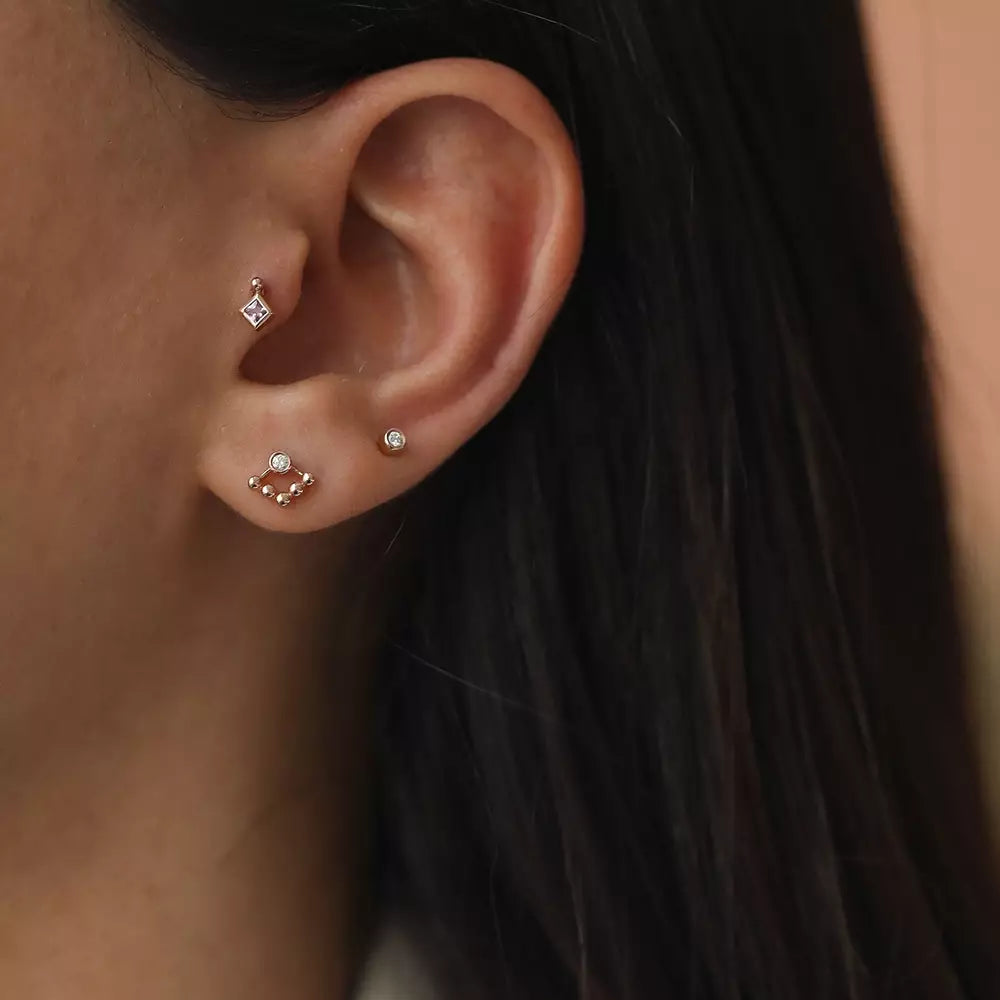 Ray Diamond-Encrusted Rose Gold Single Earring