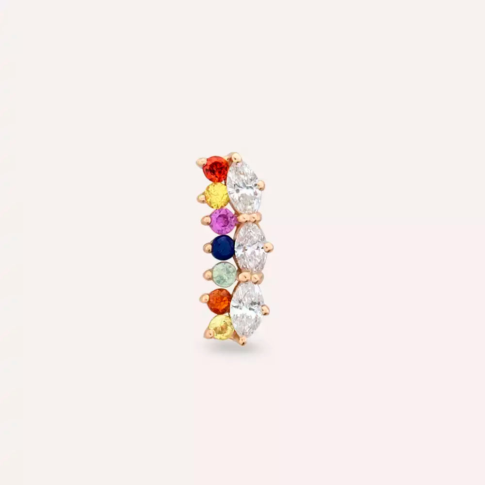 Raya Multicolor Sapphire and Diamond Rose Gold Piercing