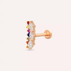 Raya Multicolor Sapphire and Diamond Rose Gold Piercing