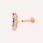 Raya Multicolor Sapphire and Diamond Rose Gold Piercing