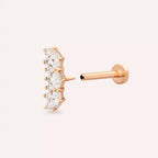 Raya Pırlanta Taşlı Rose Altın Piercing