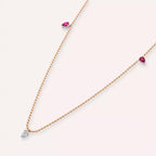 Raya Ruby and Diamond Rose Gold Necklace