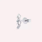 Riddle Diamond White Gold Single Earring