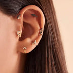Riddle Siyah Pırlanta Taşlı Rose Altın Piercing