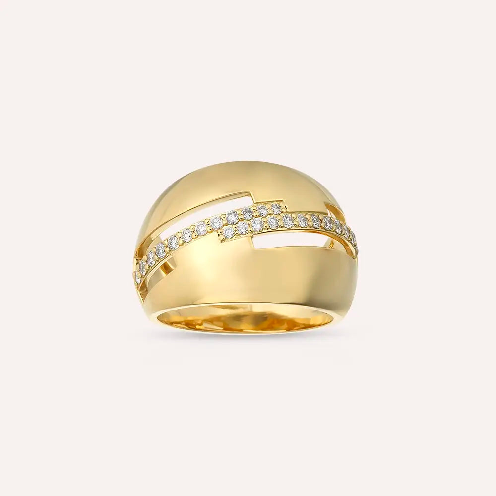 Rift 0.36 CT Diamond Yellow Gold Ring