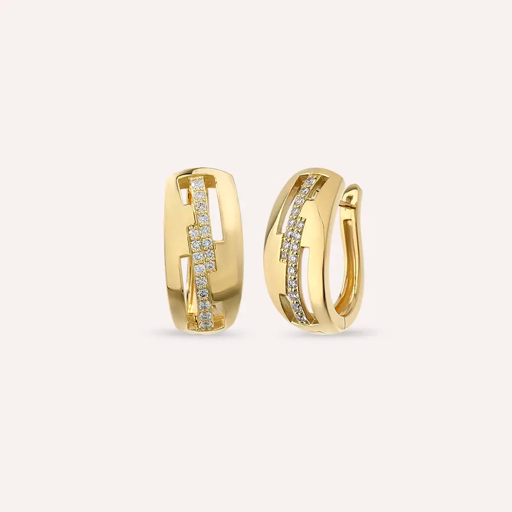 Rift 0.43 Carat Diamond Yellow Gold Earrings