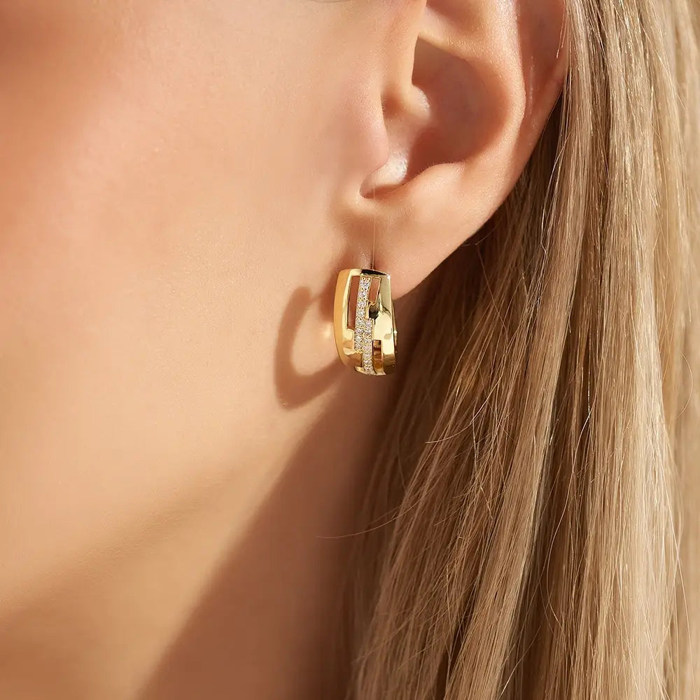 Rift 0.43 Carat Diamond Yellow Gold Earrings