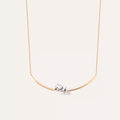 Rina Pırlanta Taşlı Rose Altın Kolye