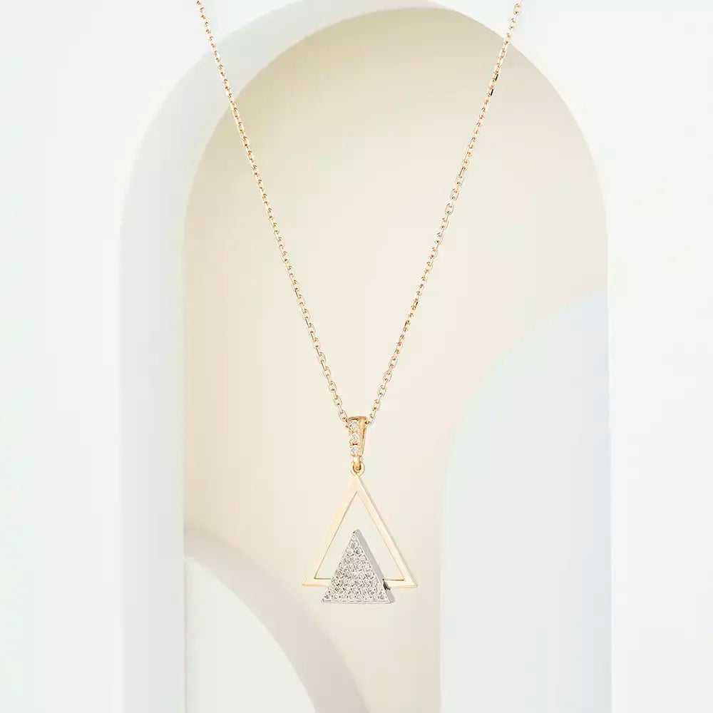 Rising Diamond Rose Gold Necklace