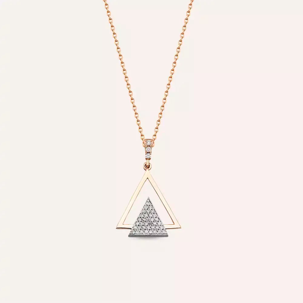 Rising Diamond Rose Gold Necklace