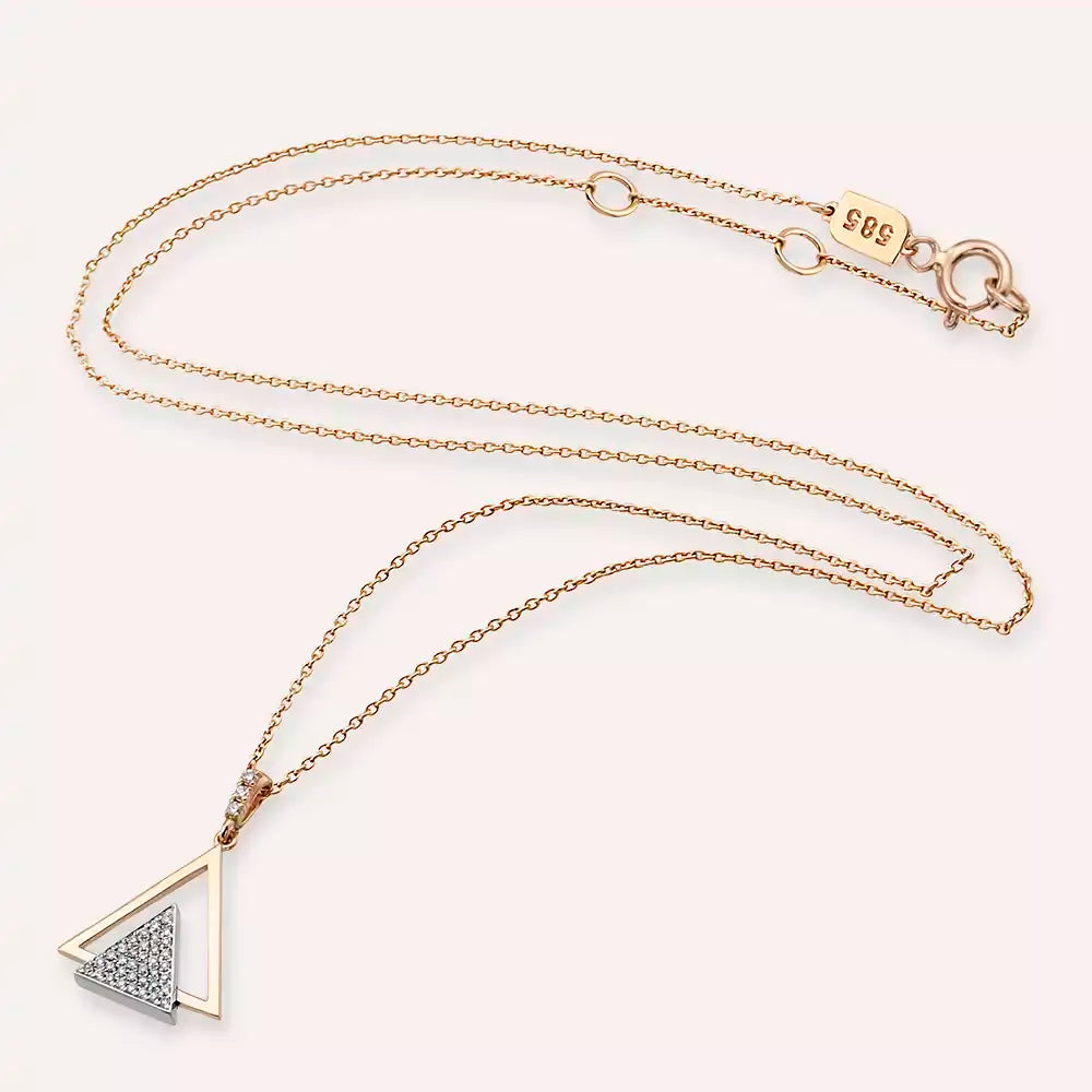 Rising Diamond Rose Gold Necklace