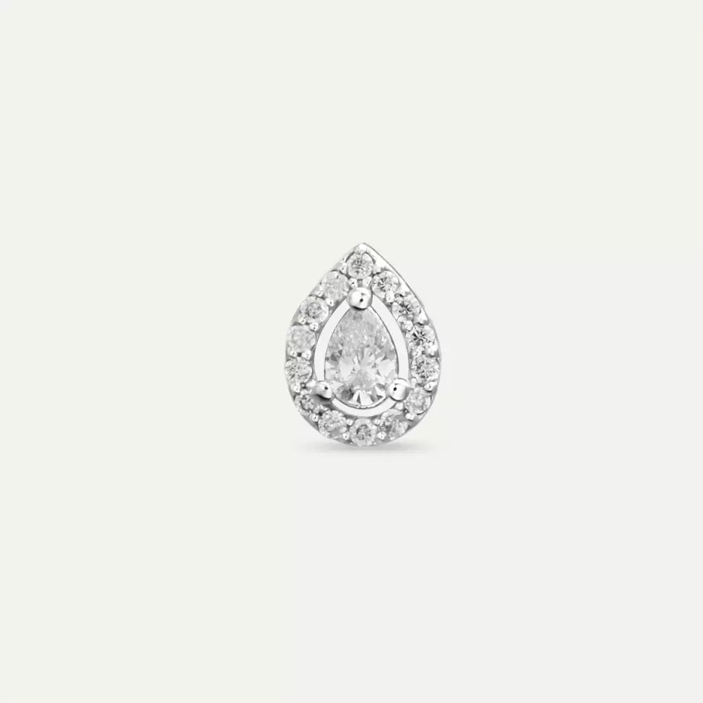 Rosa Diamond-Embellished White Gold Single Earring