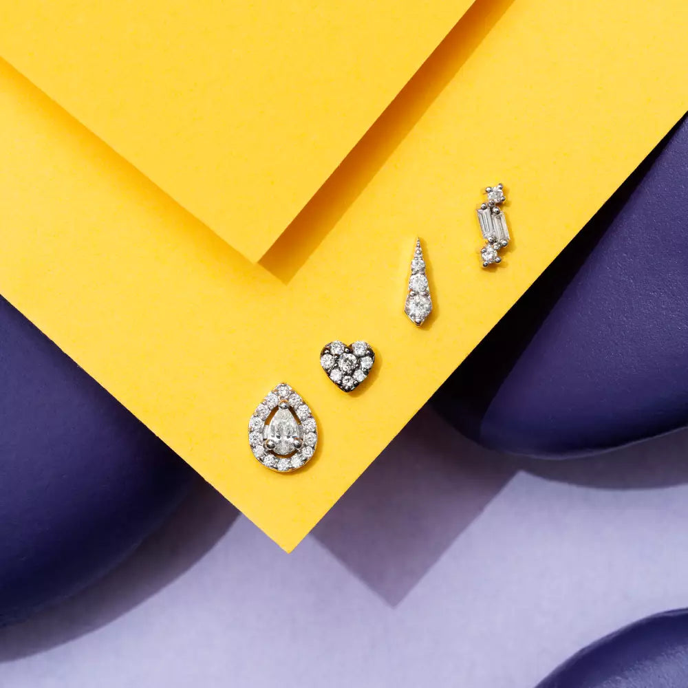 Rosa Diamond-Embellished White Gold Single Earring