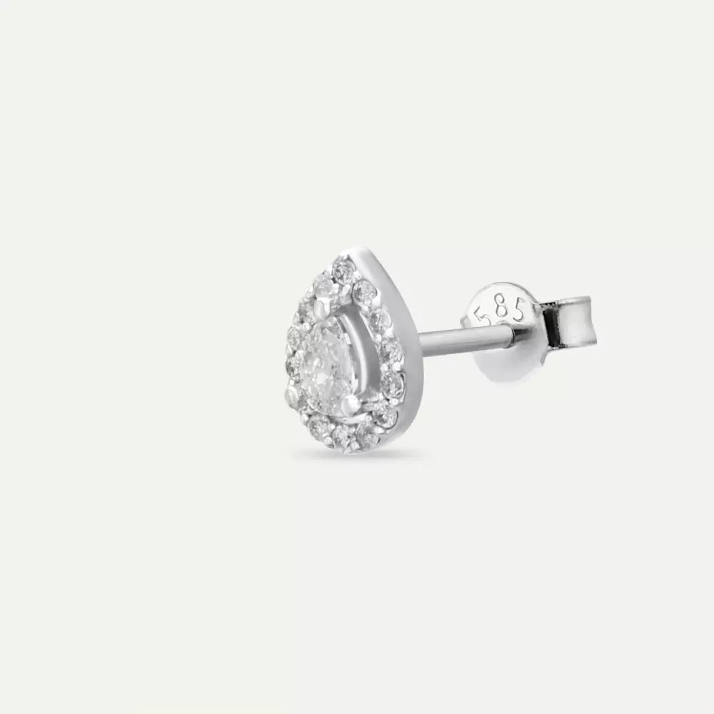 Rosa Diamond-Embellished White Gold Single Earring