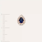 Rose Gold Single Earring with Rosa Sapphire and Diamond Stones