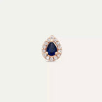Rose Gold Single Earring with Rosa Sapphire and Diamond Stones