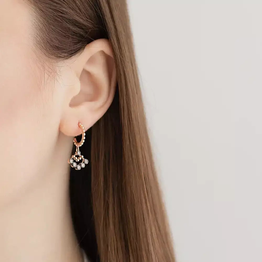 Rosary Brown Diamond Rose Gold Earrings