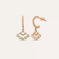 Rosary Diamond Rose Gold Earrings