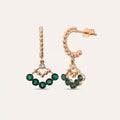 Rosary Emerald Rose Gold Earrings