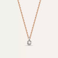 Rose and White Gold Solitaire Necklace