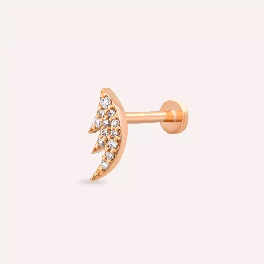 Rose Sharp Pırlanta Taşlı Piercing