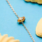 Rosy Yellow Safir Taşlı Rose Altın Bileklik