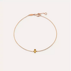 Rose Gold Bracelet with Rosy Yellow Sapphire Stone
