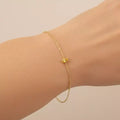 Rosy Yellow Safir Taşlı Sarı Altın Bileklik