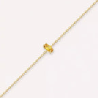Yellow Gold Bracelet with Rosy Yellow Sapphire