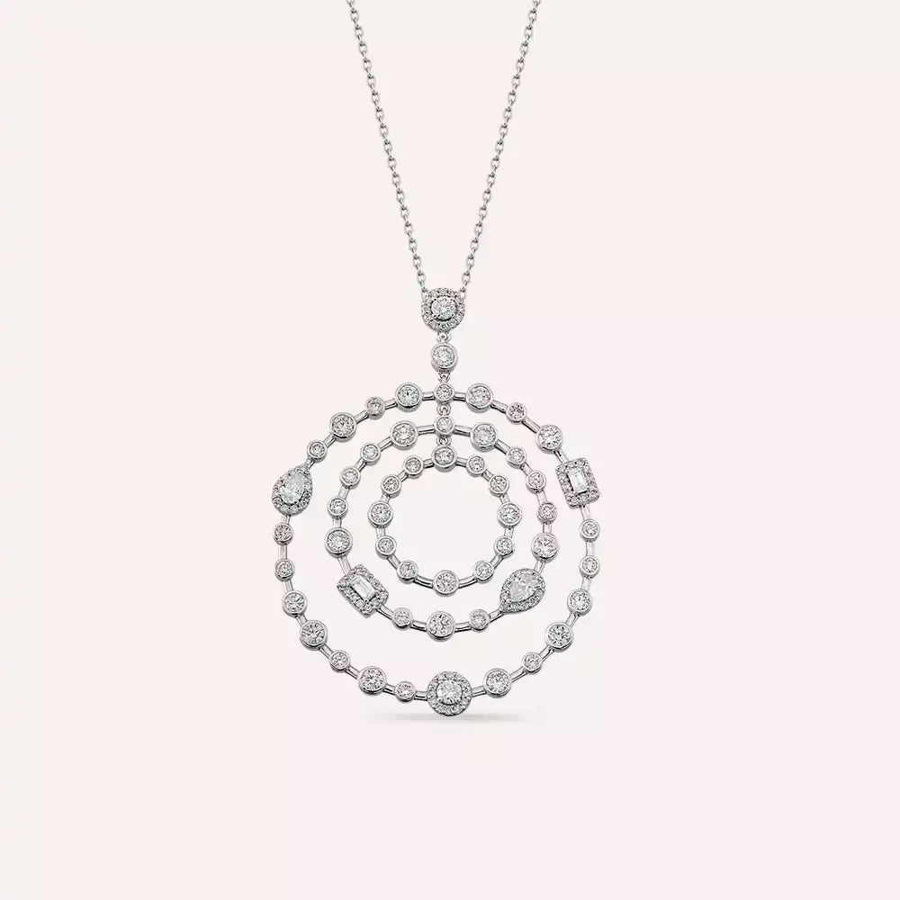 Round Diamond White Gold Necklace