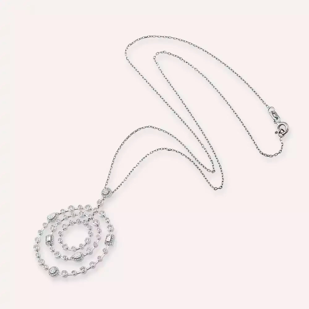 Round Diamond White Gold Necklace