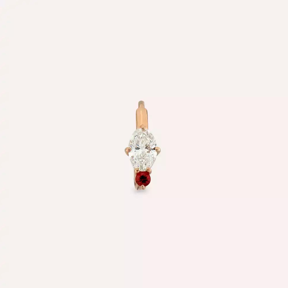 Rubea Red Sapphire and Diamond Hoop Piercing