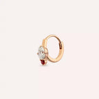 Rubea Red Sapphire and Diamond Hoop Piercing