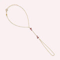 Rubia Marquise Cut Ruby and Diamond Yellow Gold Hand Chain Bracelet