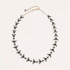 Armor Diamond and Black Enamel Necklace