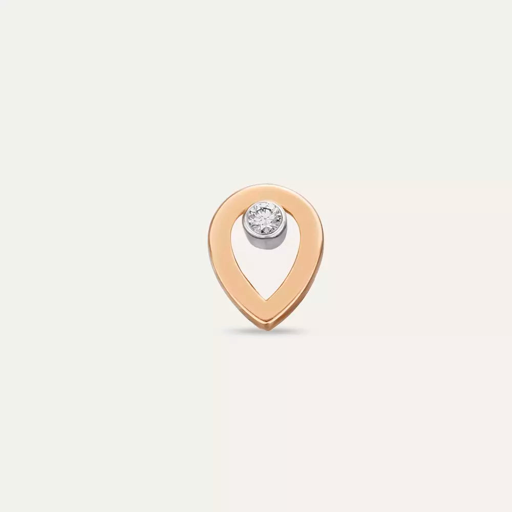 Ryo Diamond Rose Gold Single Earring