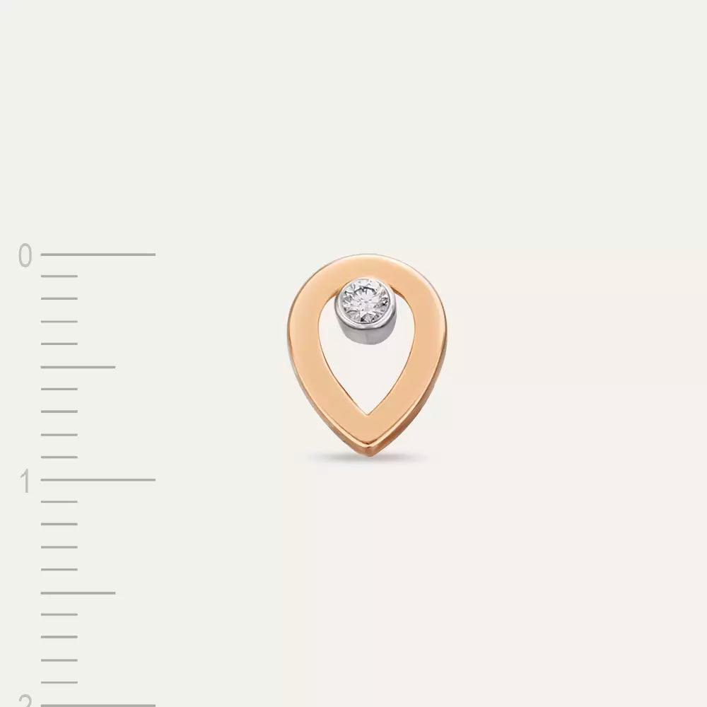Ryo Diamond Rose Gold Single Earring