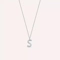S Harf 0.06 CT Pırlanta Taşlı Beyaz Altın Kolye