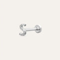 S Letter Diamond White Gold Piercing
