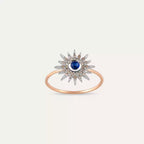 Lumos Sapphire and Brown Diamond Rose Gold Ring