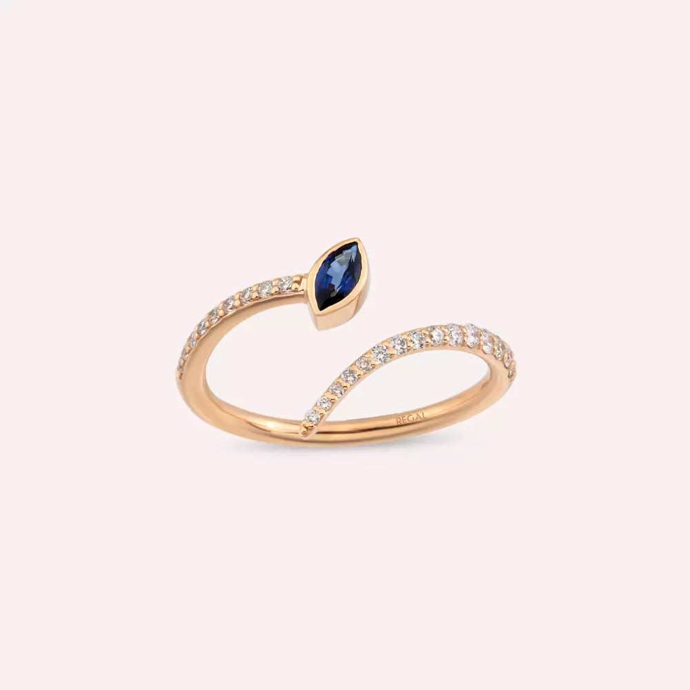 Savia Diamond and Sapphire Rose Gold Ring