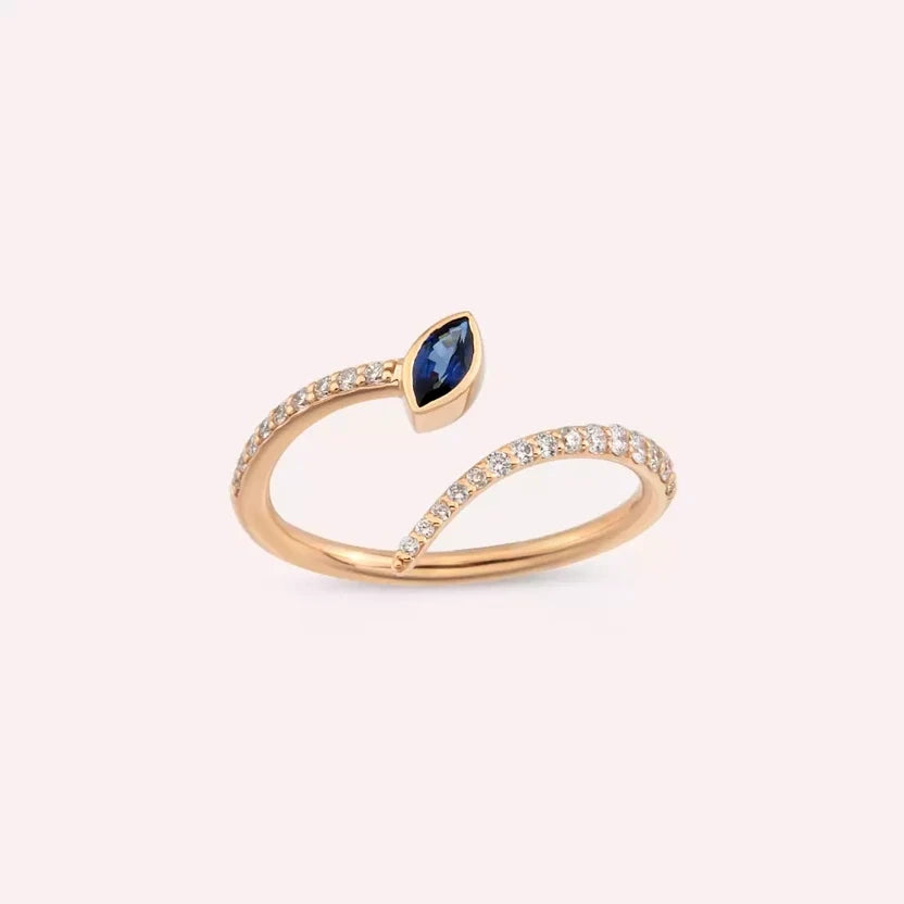 Savia Diamond and Sapphire Rose Gold Ring
