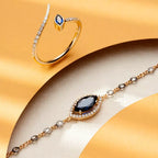Savia Diamond and Sapphire Rose Gold Ring