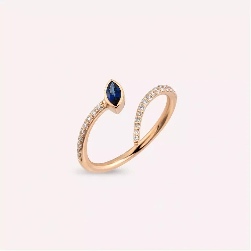 Savia Diamond and Sapphire Rose Gold Ring