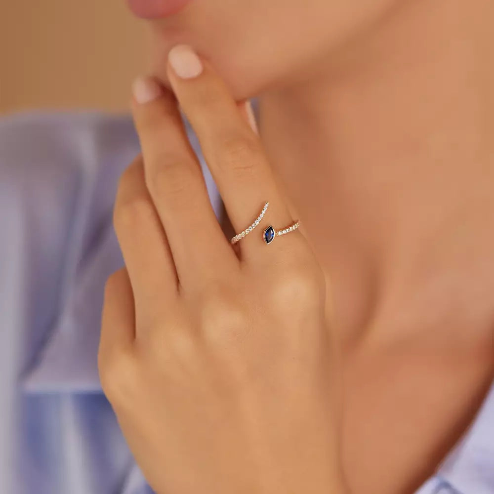 Savia Diamond and Sapphire Rose Gold Ring