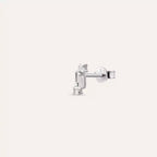 Micra 0.04 CT Baguette Diamond White Gold Mini Single Earring