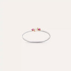 Micra  0.07 CT Pink Safir ve Baget Pırlanta Taşlı Yüzük